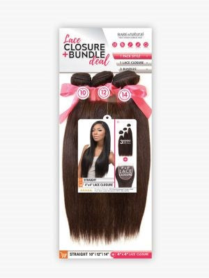 Sensationnel  Bare & Naturals (B&N 4X4 Lace Closure+Bundle Deal), Straight