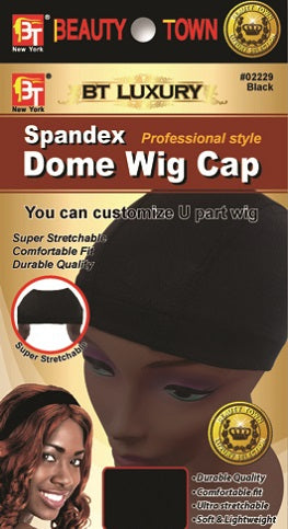 Wig Cap, Spandex Dome, Black